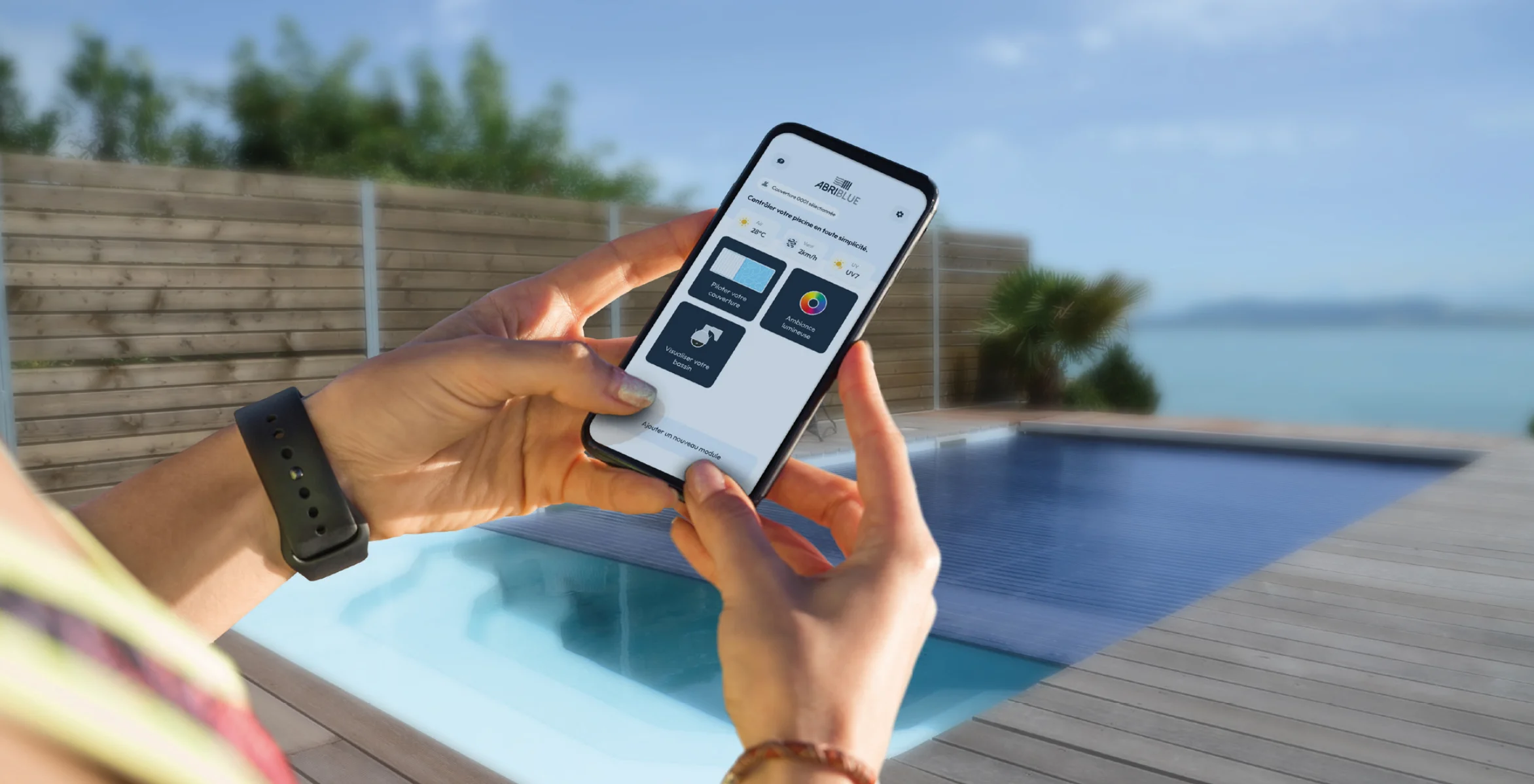 Mobile app for controlling swimming pool covers