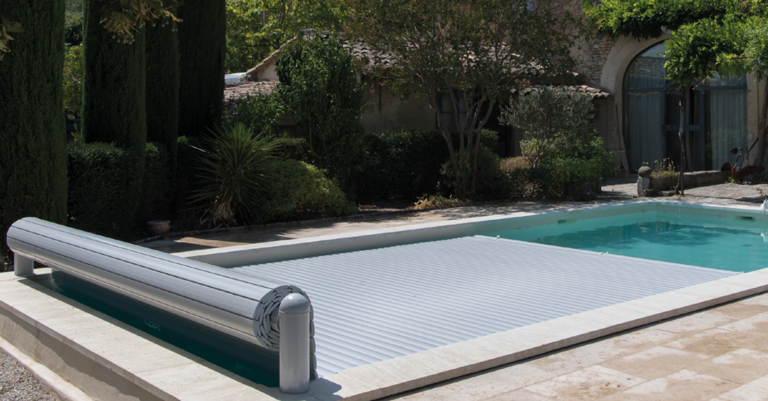 OPEN Classic motorized pool cover with mobile app control