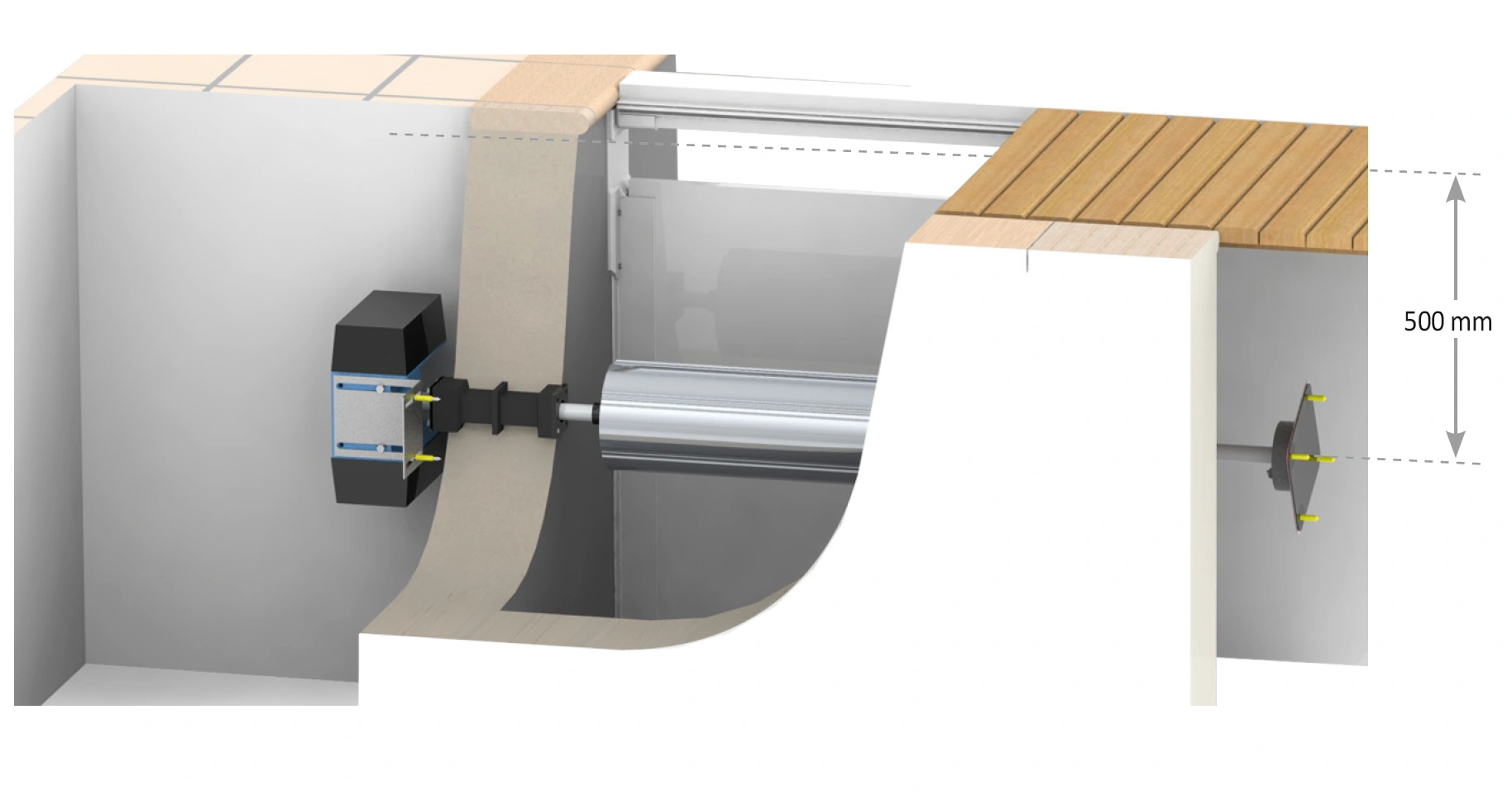 Installation steps for IMM'BOX submerged pool cover